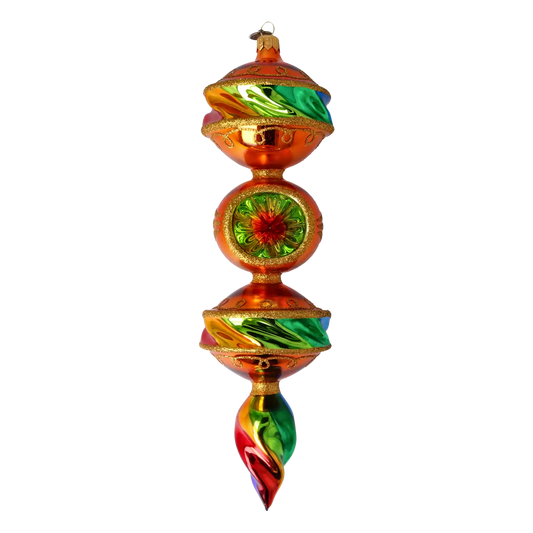 Rainbow Glow - Drop. Handmade Glass Christmas ornament.