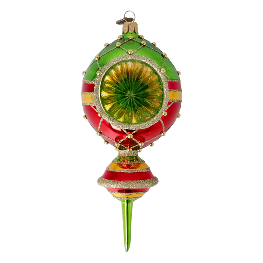 Christmas Drop Reflex. Handmade Glass Christmas ornament.