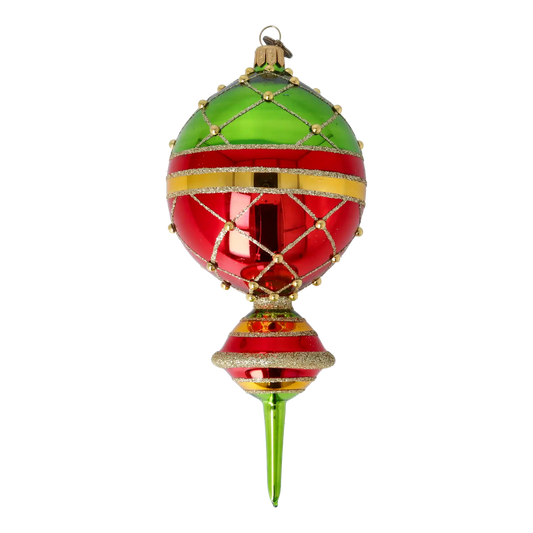 Christmas Drop Reflex. Handmade Glass Christmas ornament.