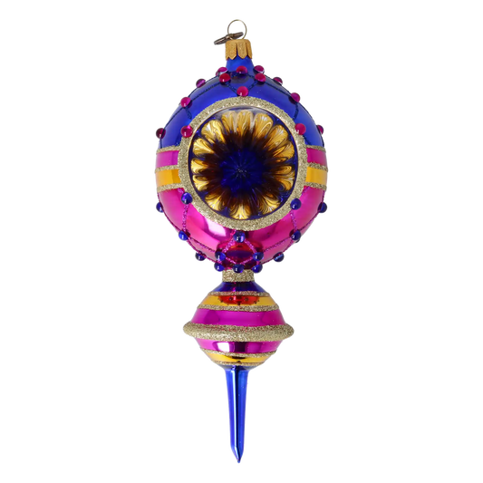 Drop Carnival Glow. Handmade Glass Christmas ornament.