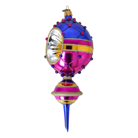 Drop Carnival Glow. Handmade Glass Christmas ornament.