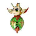 Load image into Gallery viewer, Devil Green Wizard. Handmade Glass Christmas ornament.
