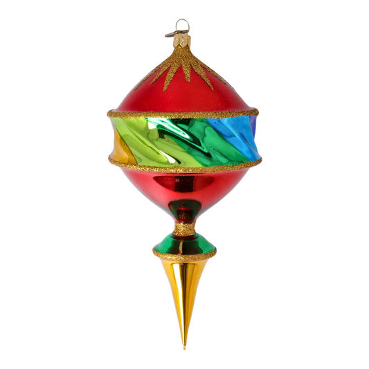 Drop - Glass Ornament Magic Spinner. Handmade Glass Christmas ornament.