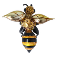 Load image into Gallery viewer, Honeybee. Handmade Glass Christmas ornament.
