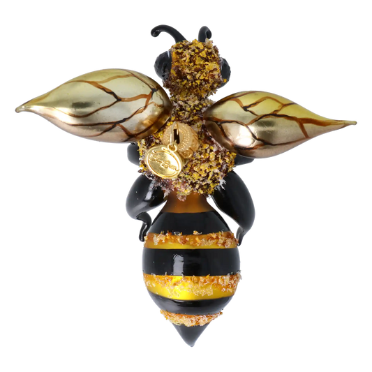 Honeybee. Handmade Glass Christmas ornament.