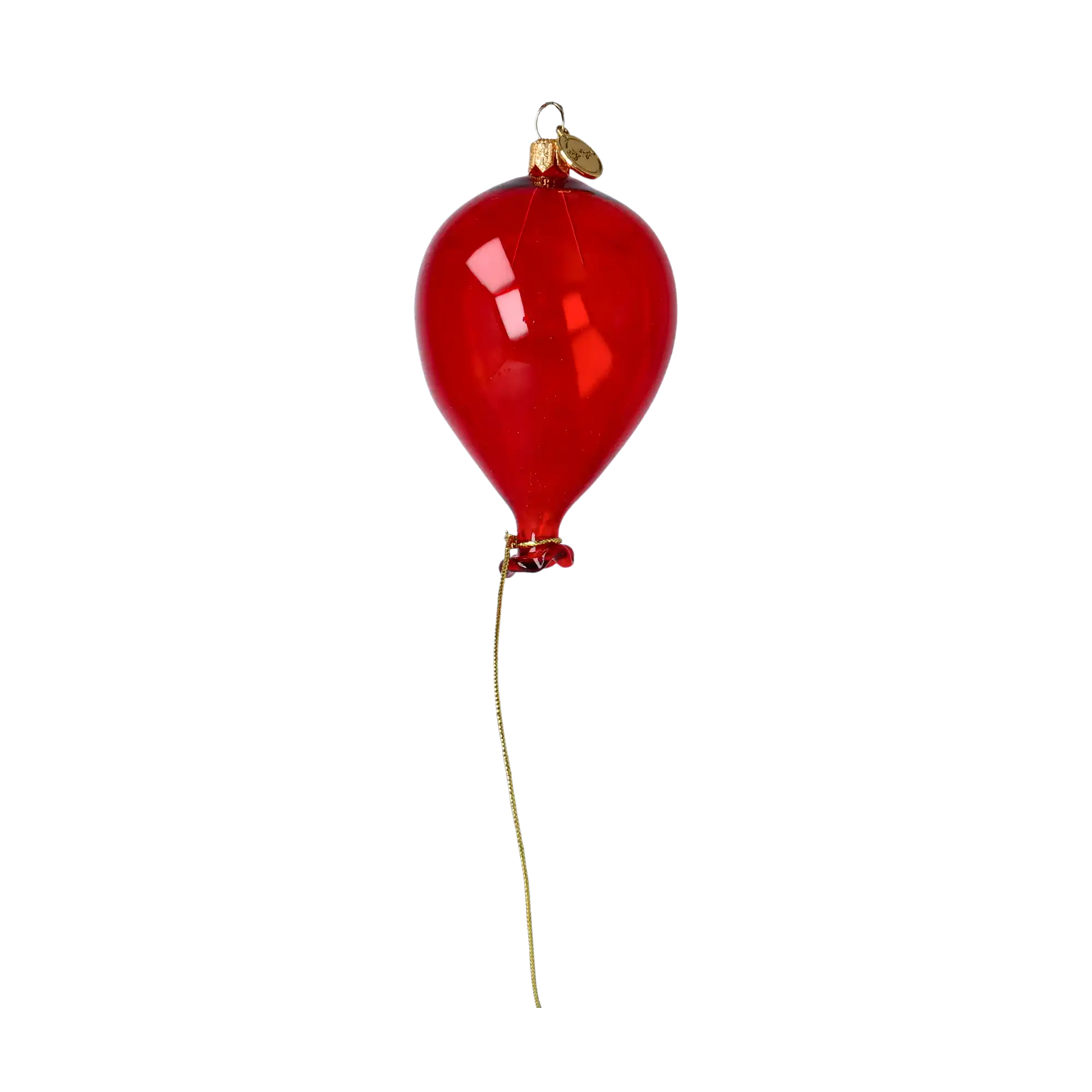 Balloon red. Handmade Glass Christmas ornament.