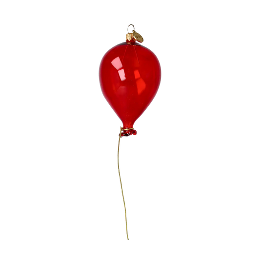 Balloon red. Handmade Glass Christmas ornament.