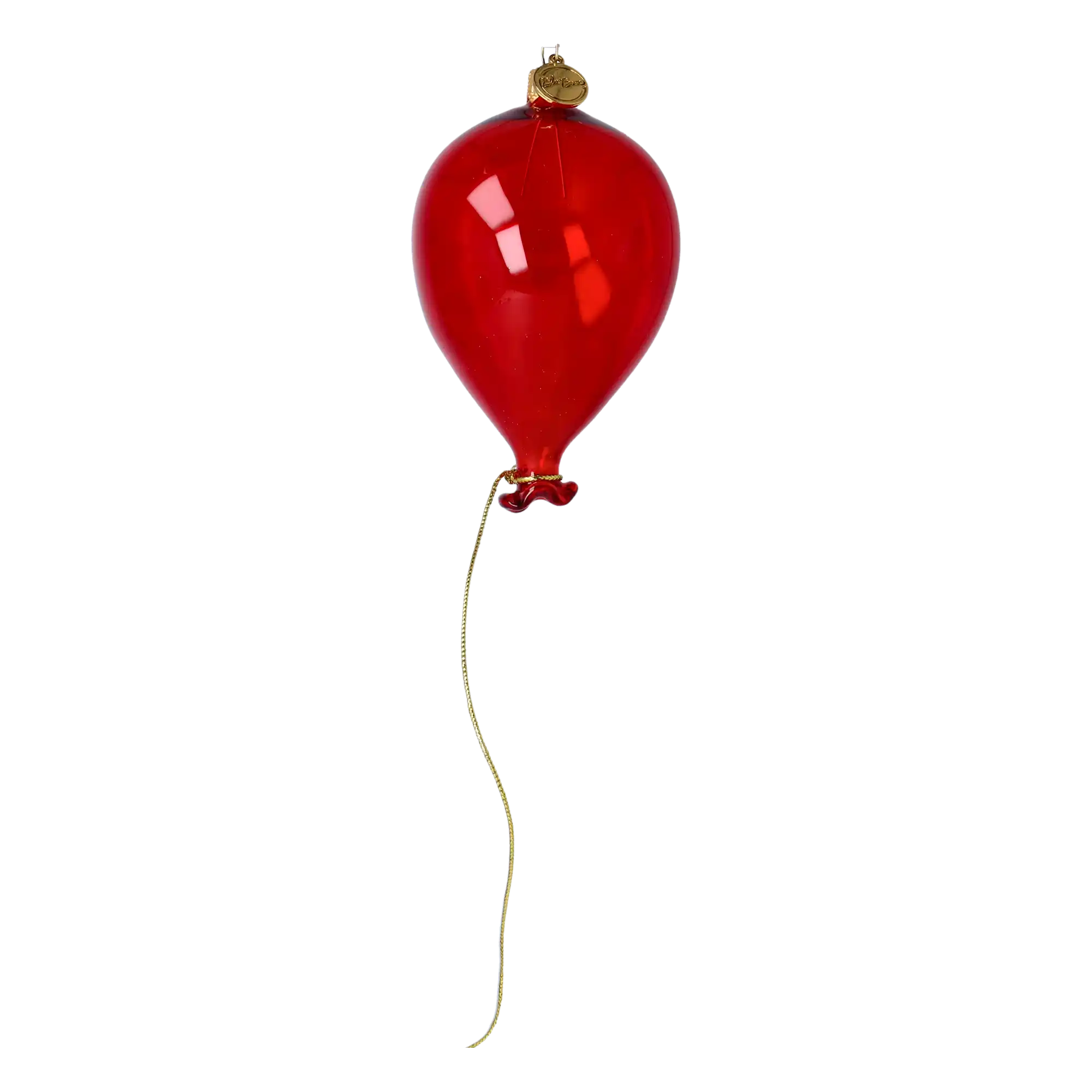 Balloon red. Handmade Glass Christmas ornament.