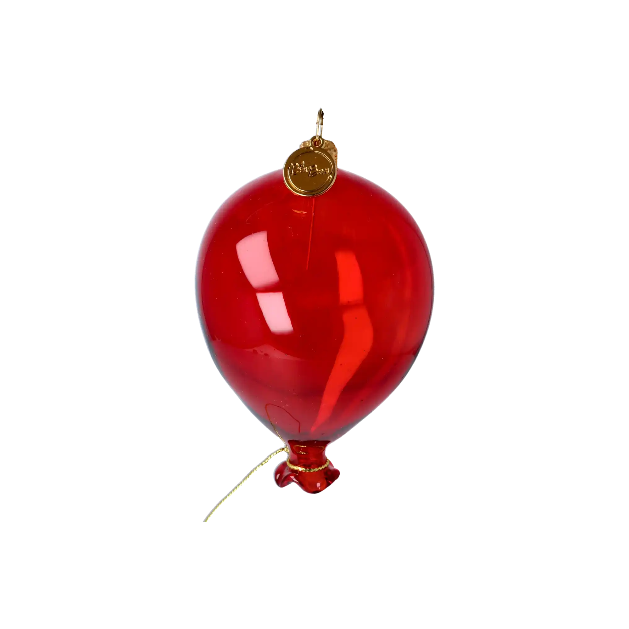 Balloon red. Handmade Glass Christmas ornament.