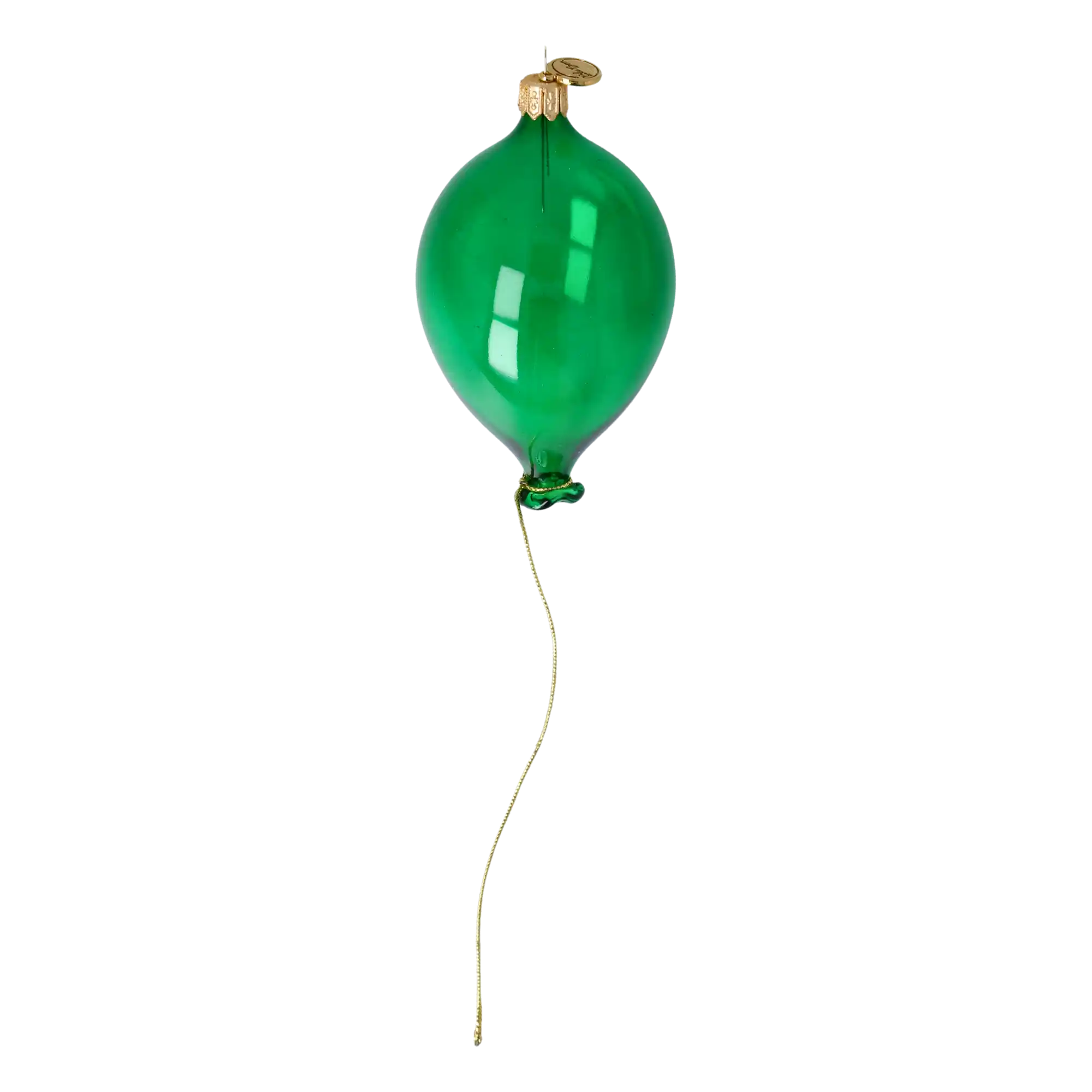 Emerald Hand-Molded Balloon. Handmade Glass Christmas ornament.