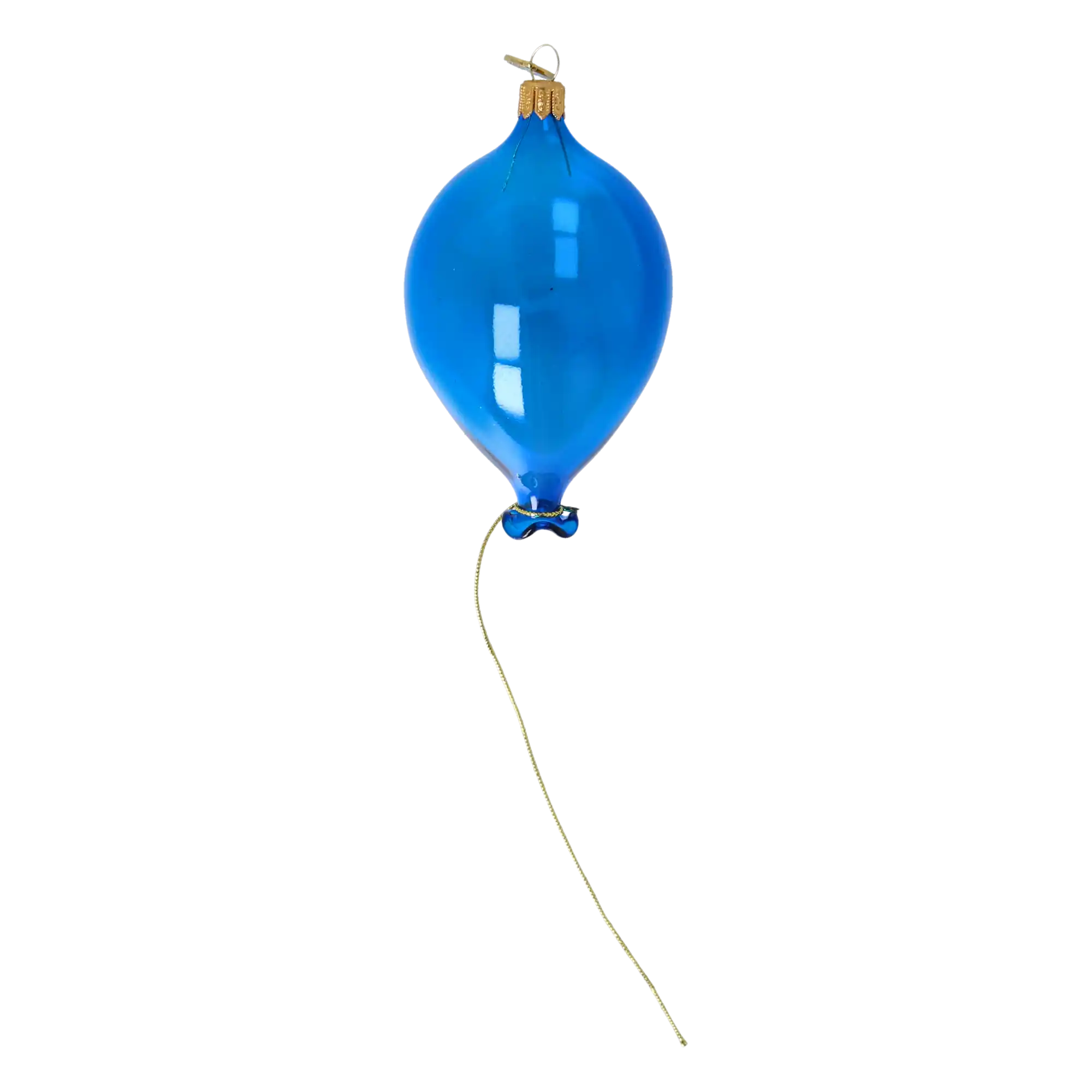 Glass Blue Balloon. Handmade Glass Christmas ornament.