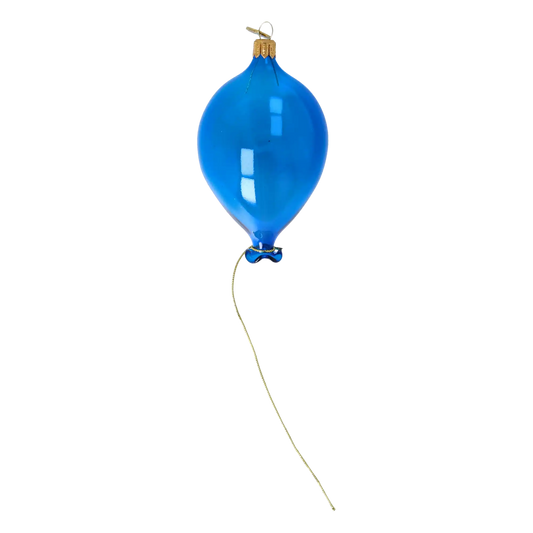 Glass Blue Balloon. Handmade Glass Christmas ornament.