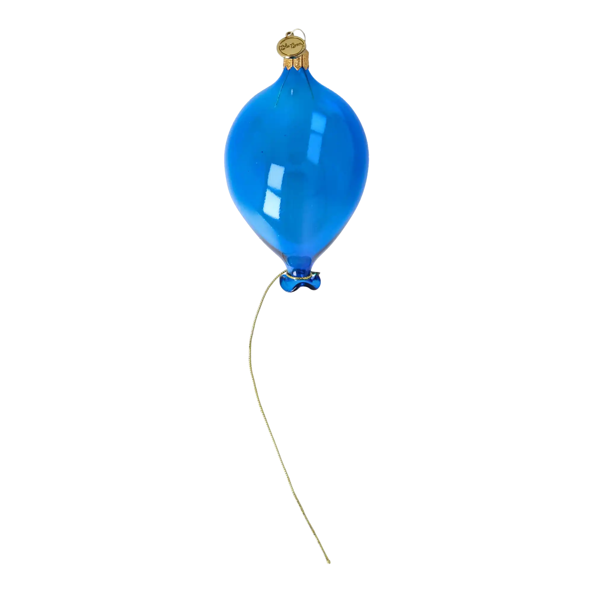 Glass Blue Balloon. Handmade Glass Christmas ornament.