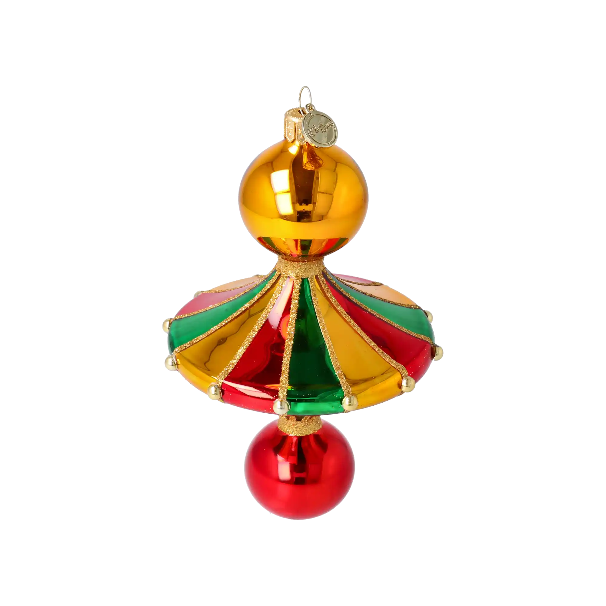 Colorful Ornament Donut with Balls. Handmade Glass Christmas ornament.