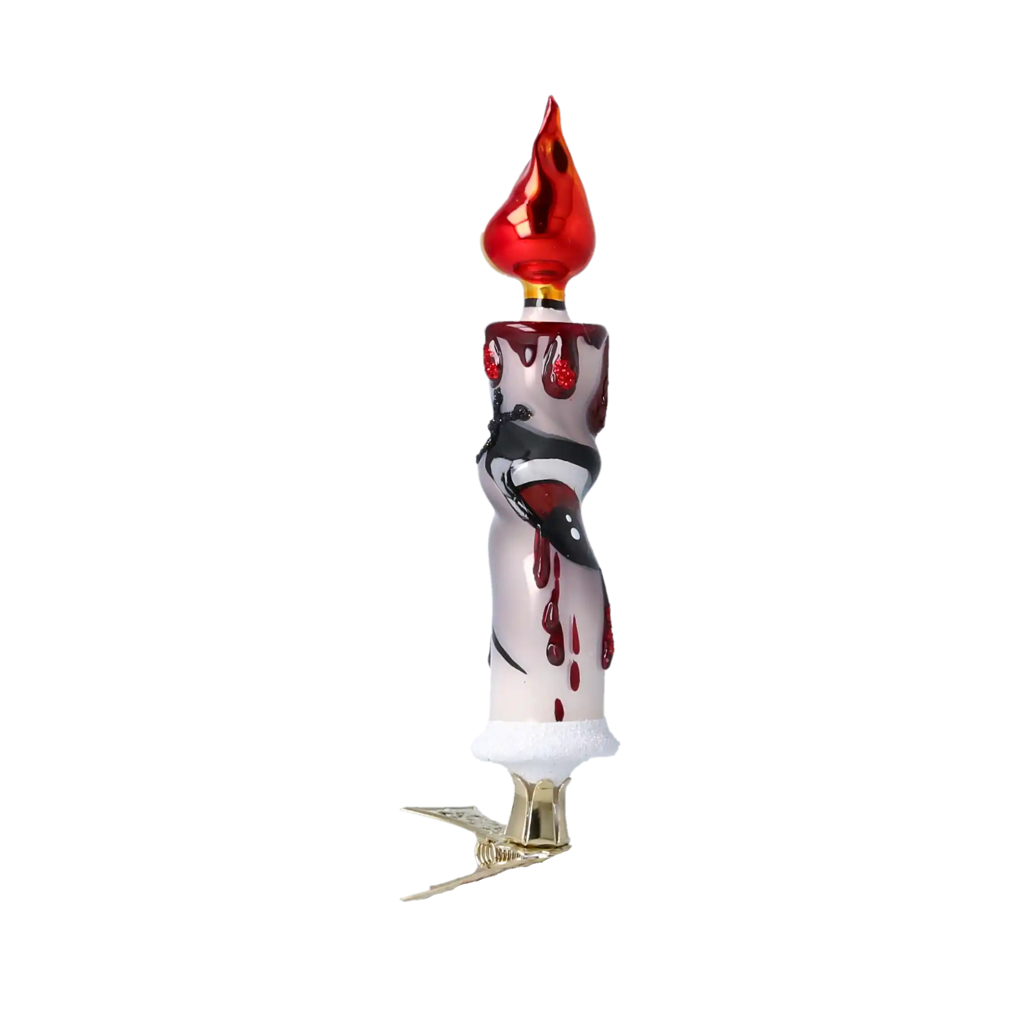 Spooky Candle - Blood Glow. Handmade Glass Christmas ornament.