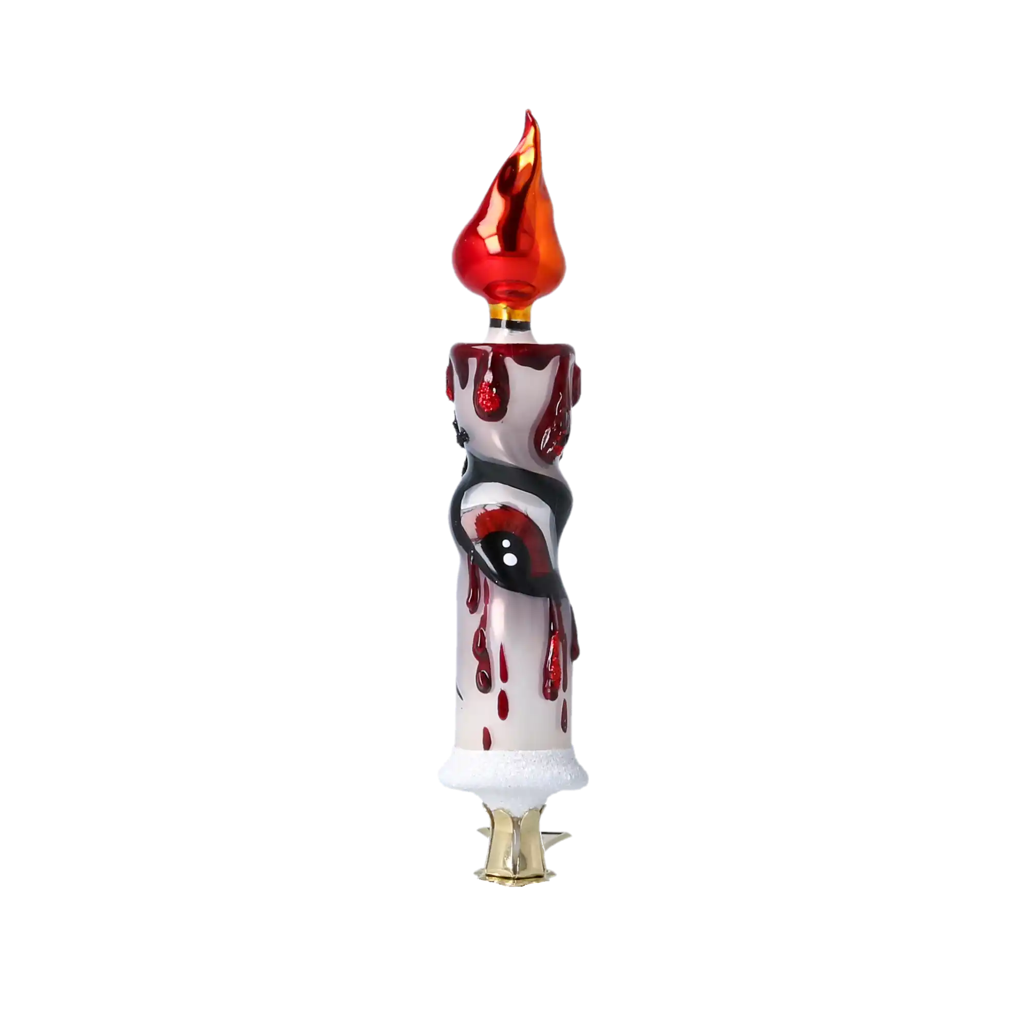 Spooky Candle - Blood Glow. Handmade Glass Christmas ornament.