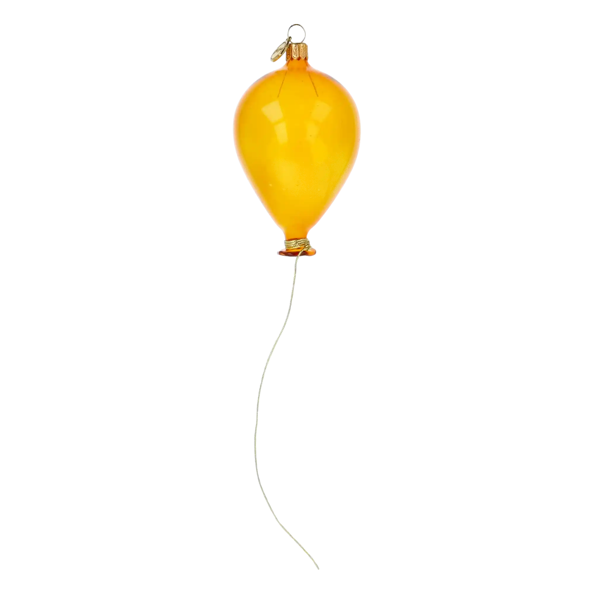 Yellow Glass Balloon. Handmade Glass Christmas ornament.