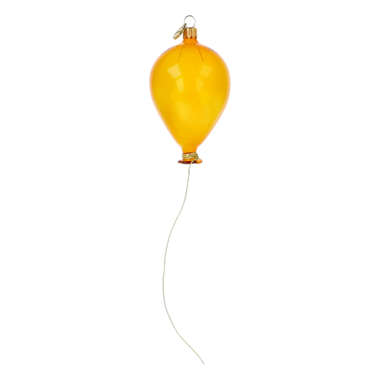 Yellow Glass Balloon. Handmade Glass Christmas ornament.