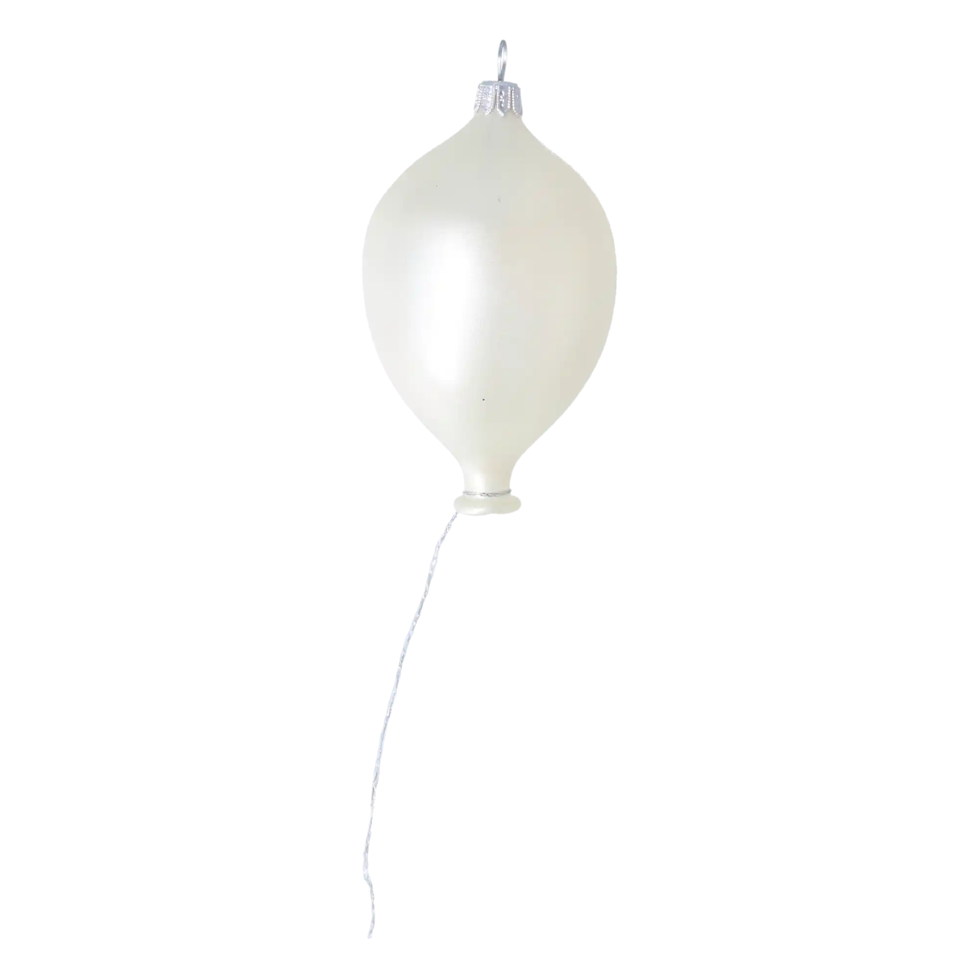 Pearl White Balloon. Handmade Glass Christmas ornament.