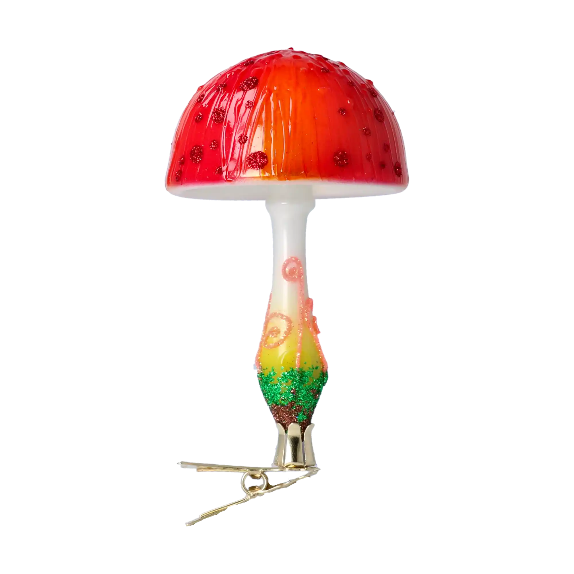 Fairyland's Mushroom. Handmade Glass Christmas ornament.