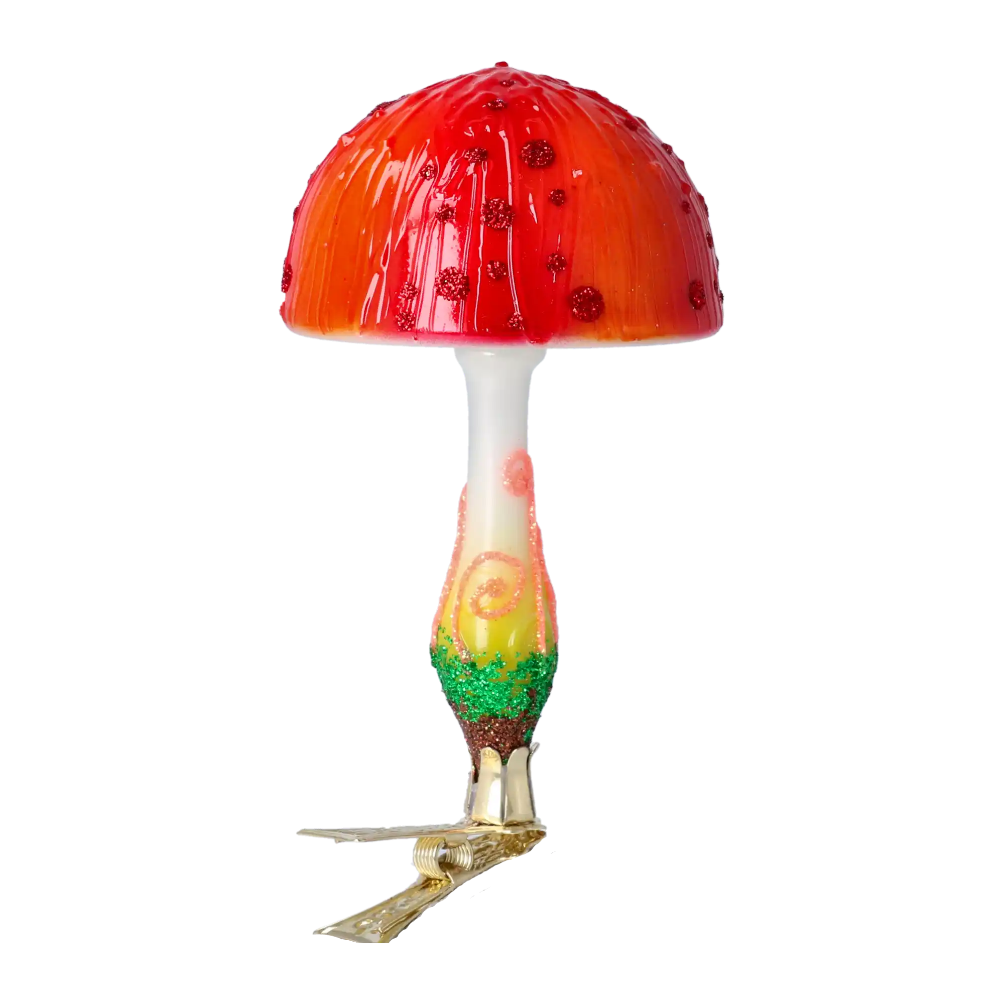 Fairyland's Mushroom. Handmade Glass Christmas ornament.