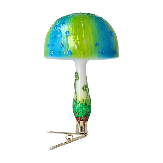 Fairytale Mushroom. Handmade Glass Christmas ornament.