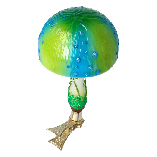 Fairytale Mushroom. Handmade Glass Christmas ornament.