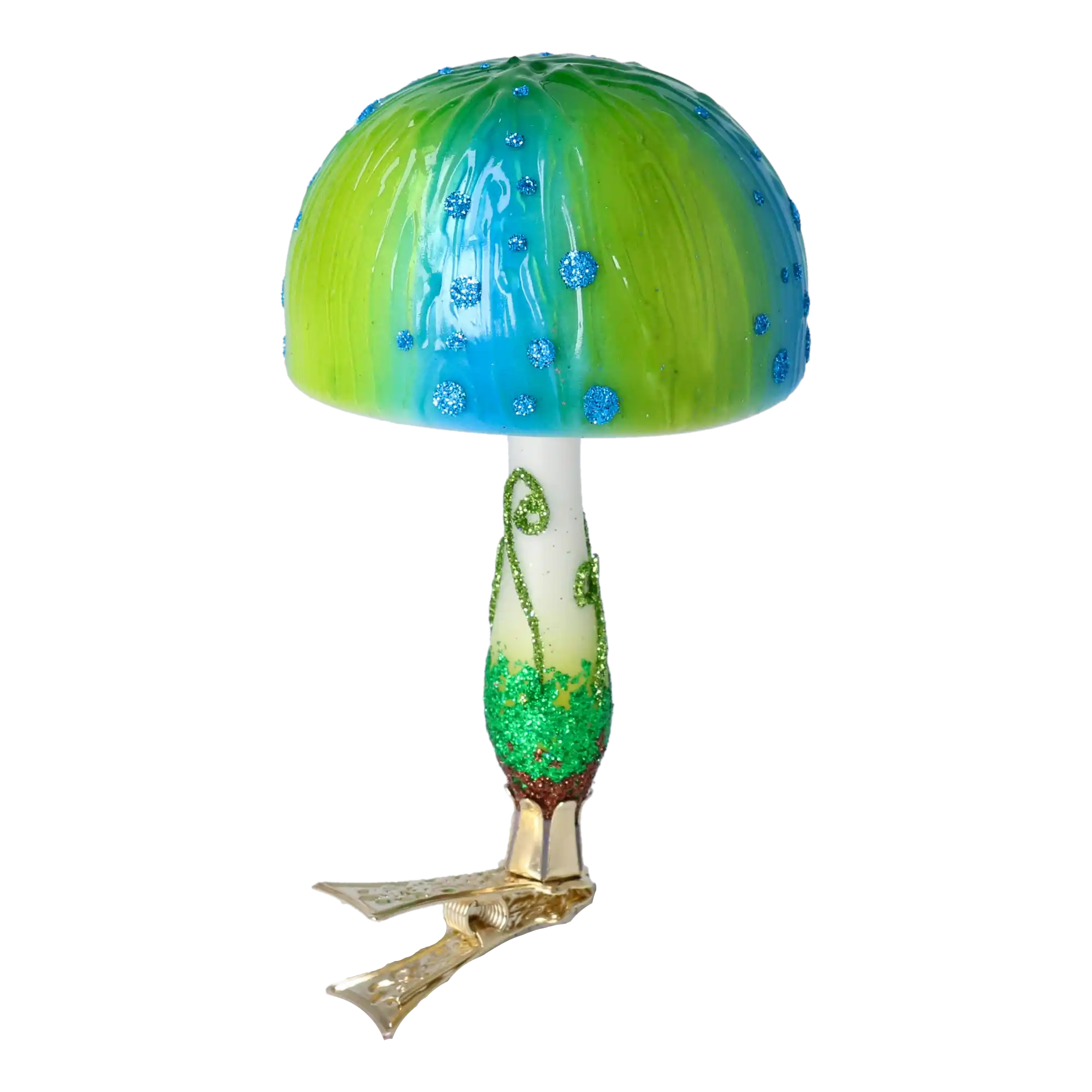 Fairytale Mushroom. Handmade Glass Christmas ornament.