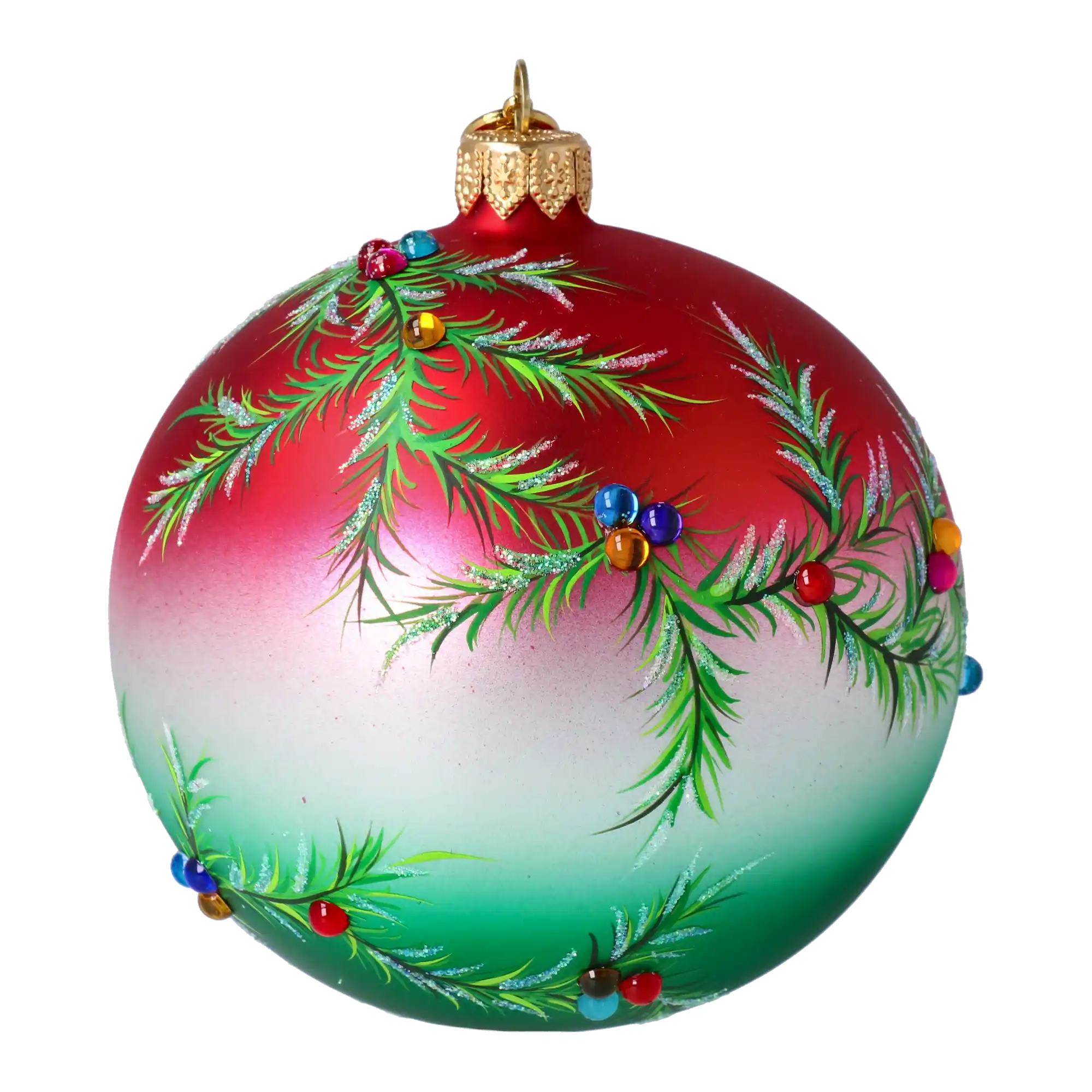 Christmas Joy Bomb. Handmade Glass Christmas ornament.