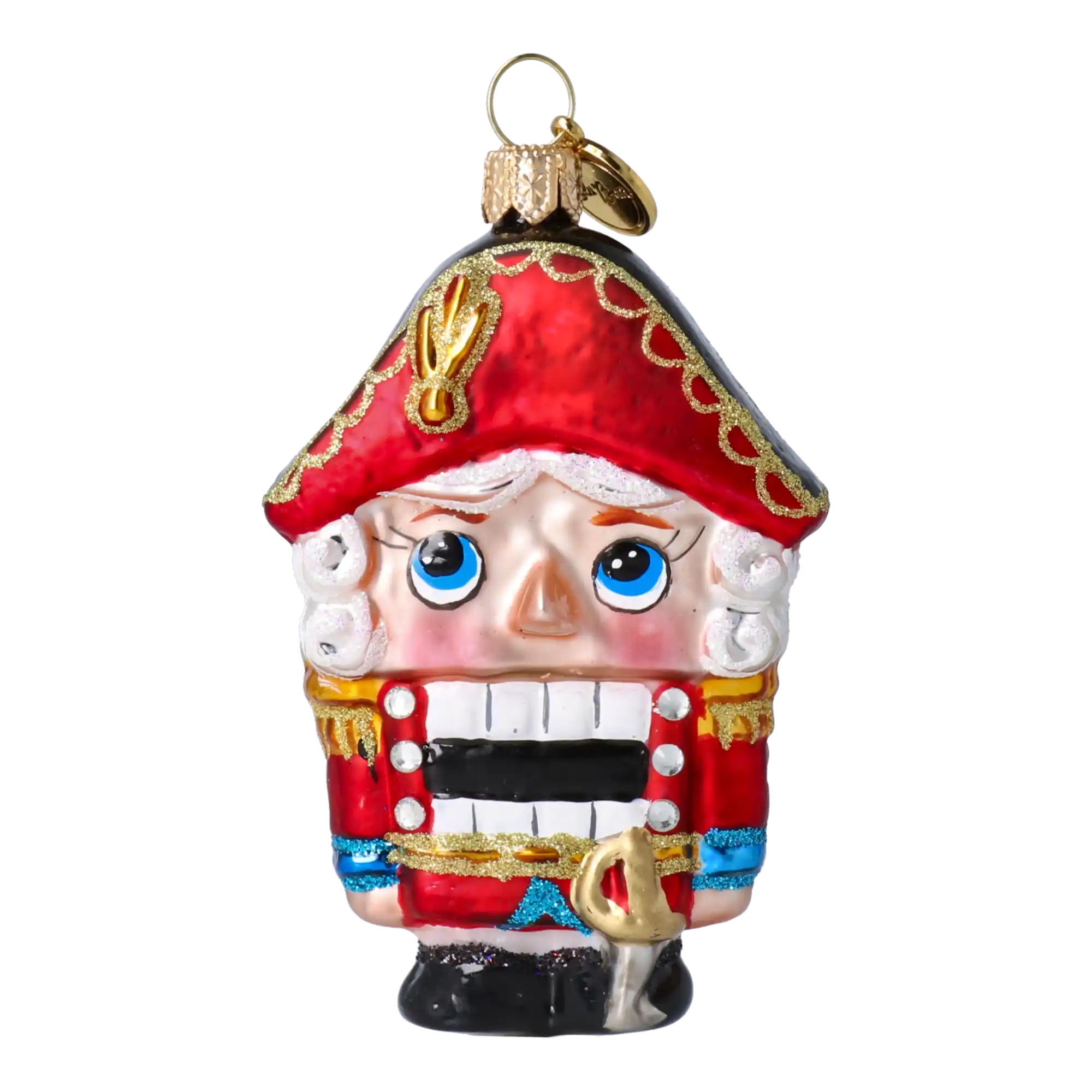 Christmas Nutcracker. Handmade Glass Christmas ornament.