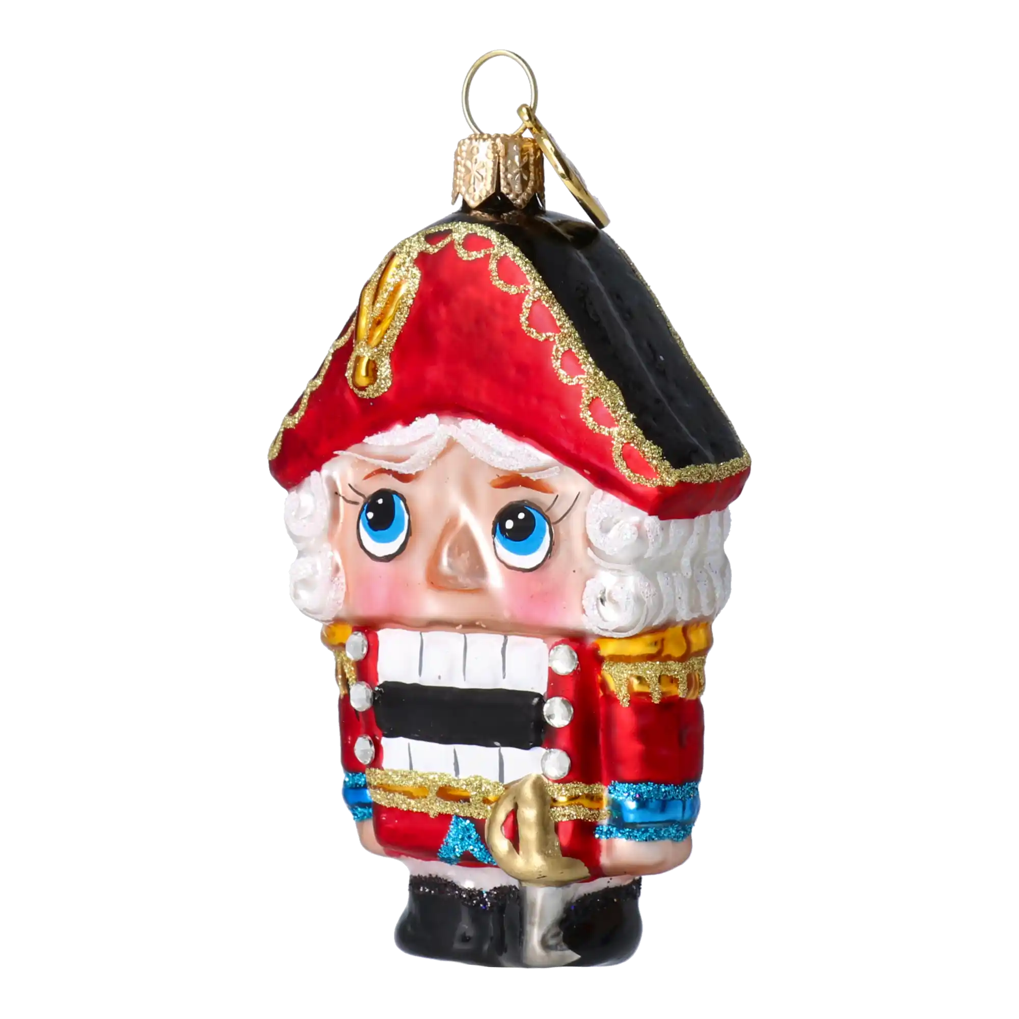 Christmas Nutcracker. Handmade Glass Christmas ornament.