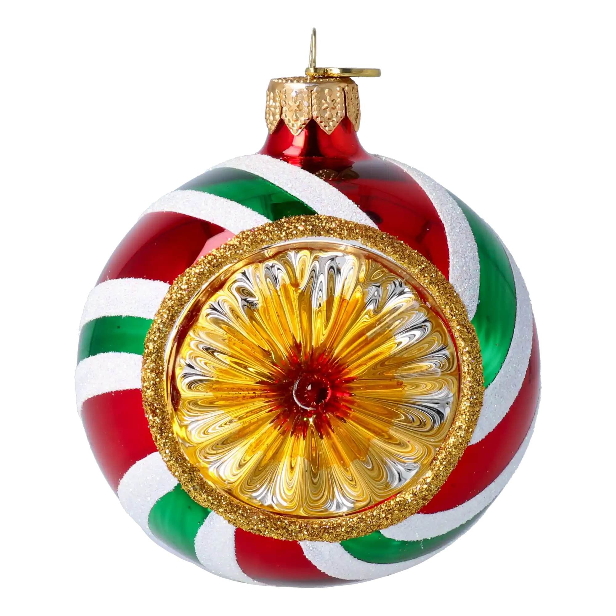 Candy ball with spotlight. Handmade Glass Christmas ornament.