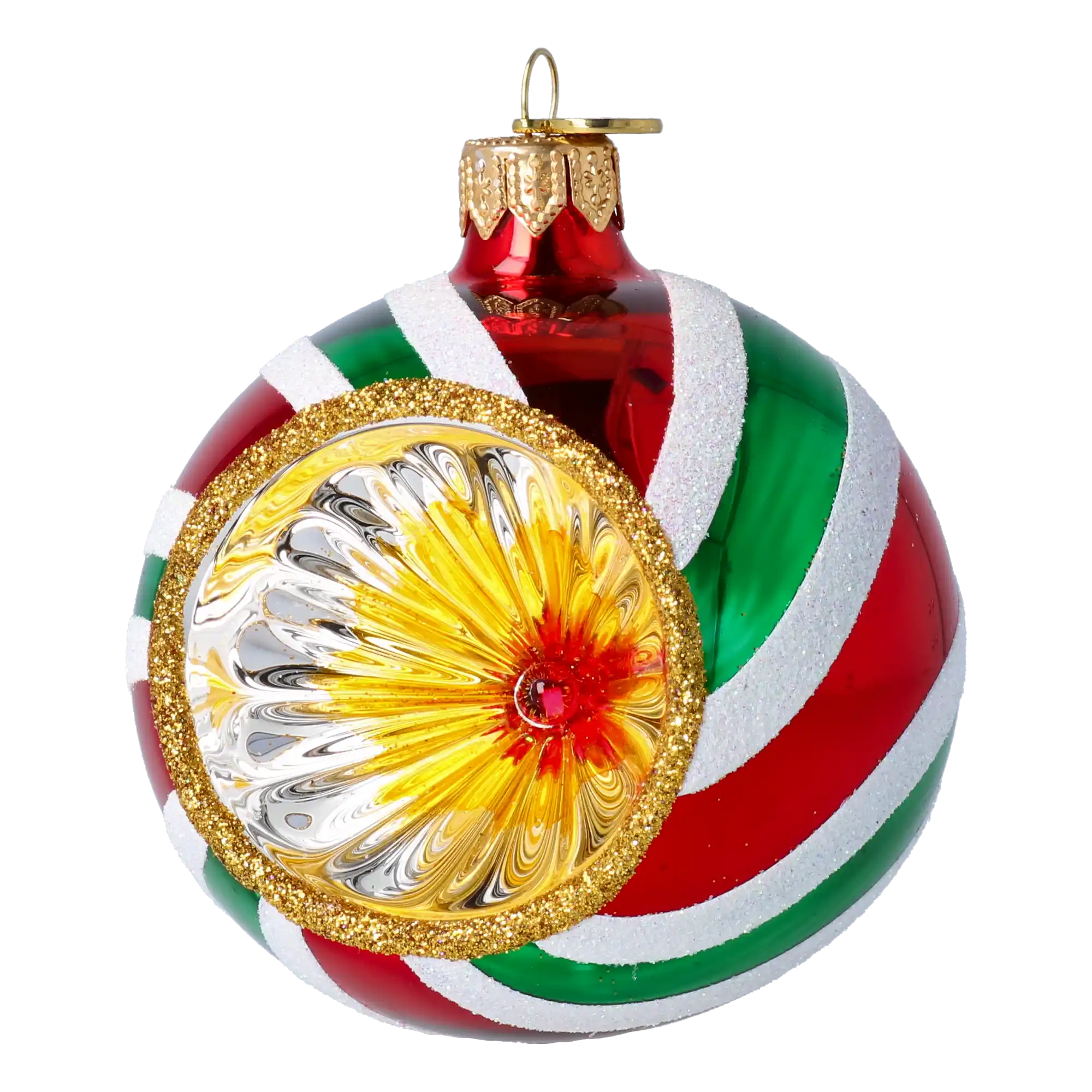 Candy ball with spotlight. Handmade Glass Christmas ornament.