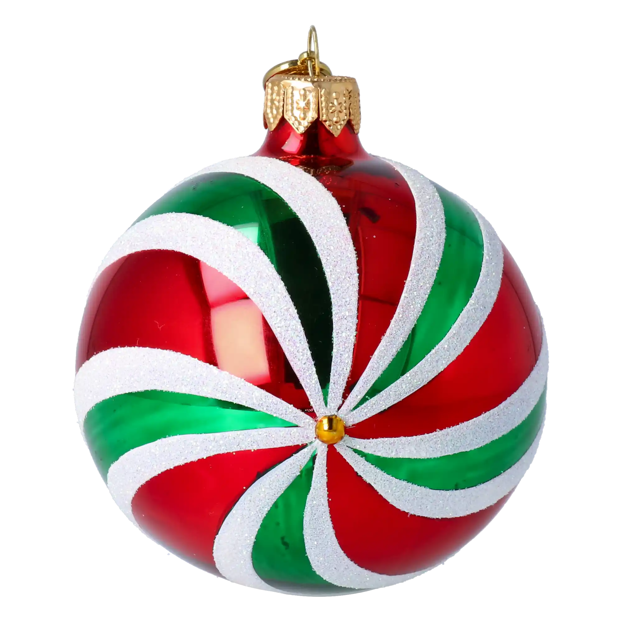 Candy ball with spotlight. Handmade Glass Christmas ornament.