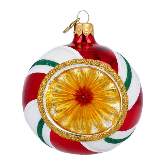 Candy Lollipop with Spotlight. Handmade Glass Christmas ornament.