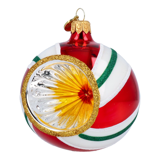 Candy Lollipop with Spotlight. Handmade Glass Christmas ornament.