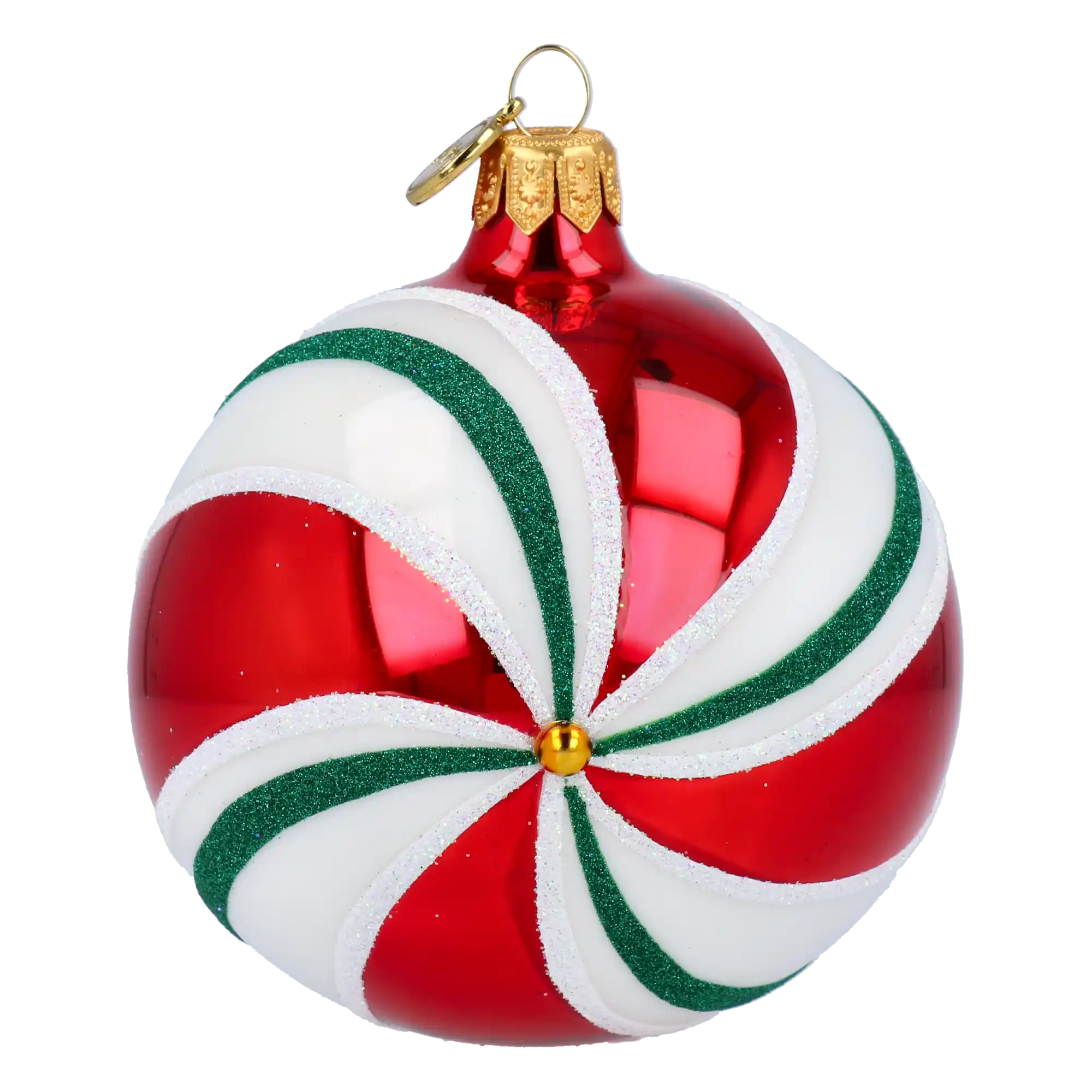 Candy Lollipop with Spotlight. Handmade Glass Christmas ornament.