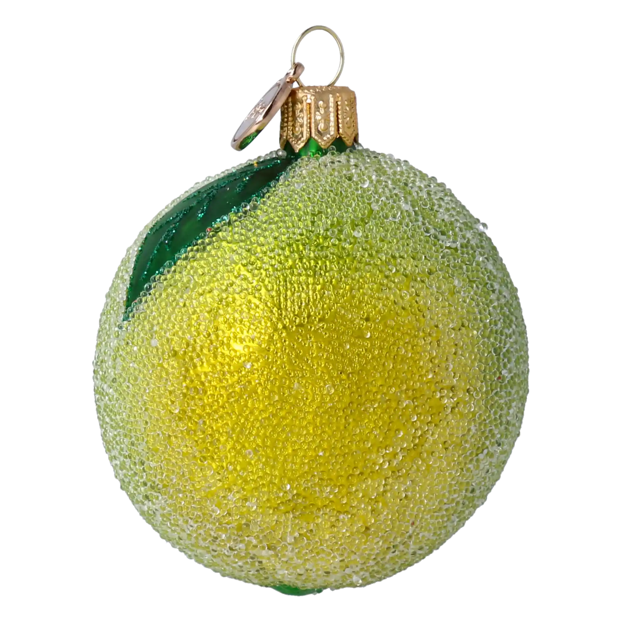 Hand Painted Glass Ornament - Lime. Handmade Glass Christmas ornament.