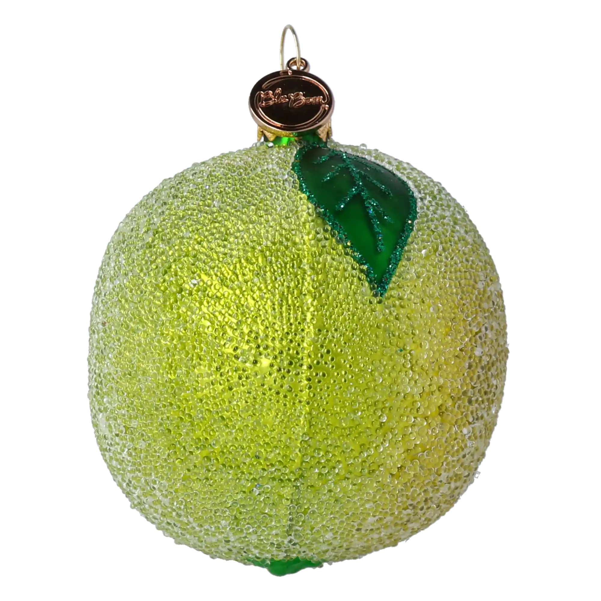 Hand Painted Glass Ornament - Lime. Handmade Glass Christmas ornament.