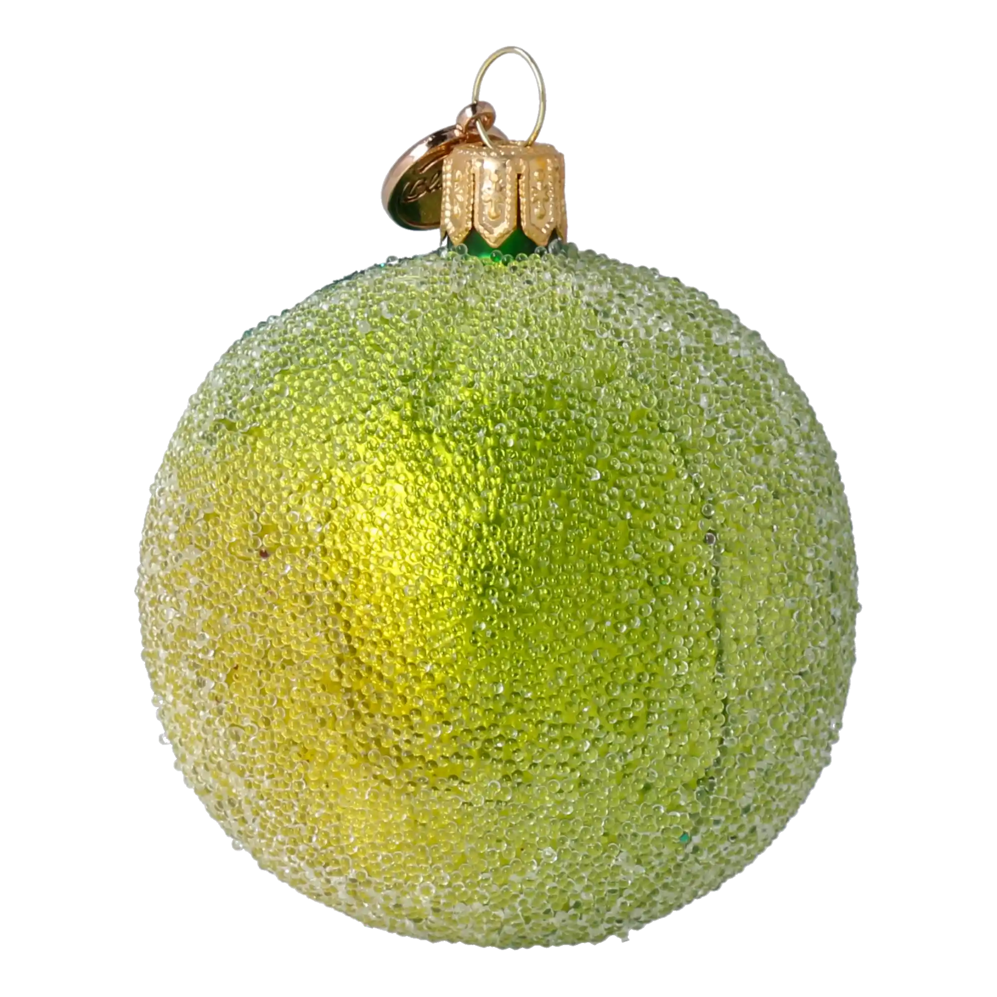 Hand Painted Glass Ornament - Lime. Handmade Glass Christmas ornament.