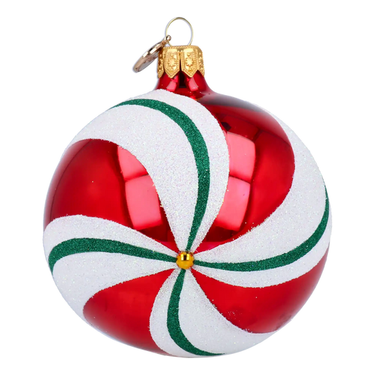 Candy with Spotlight. Handmade Glass Christmas ornament.