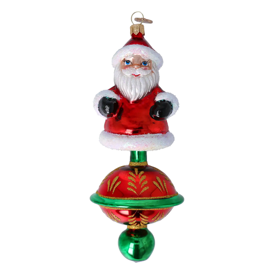 Magic Santa Claus. Handmade Glass Christmas ornament.