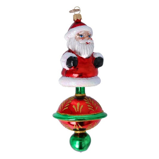 Magic Santa Claus. Handmade Glass Christmas ornament.