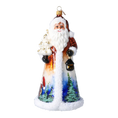 Load image into Gallery viewer, Santa's Snow Magic. Handmade Glass Christmas ornament.
