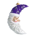 Load image into Gallery viewer, Moonlight Santa - Purple Starlight. Handmade Glass Christmas ornament.
