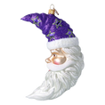 Load image into Gallery viewer, Moonlight Santa - Purple Starlight. Handmade Glass Christmas ornament.
