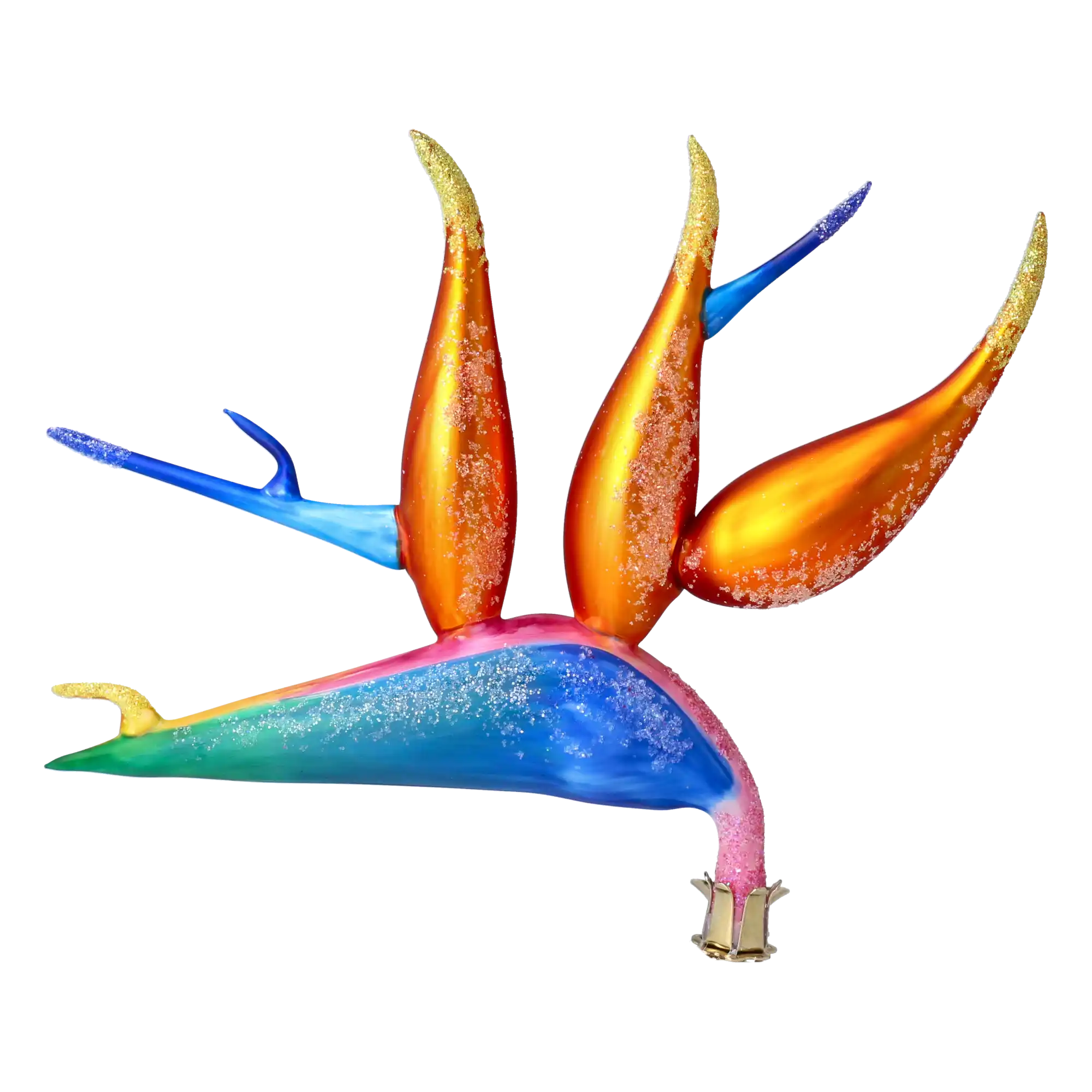 Bird of Paradise Flower -Exotic Strelitzia. Handmade Glass Christmas ornament.