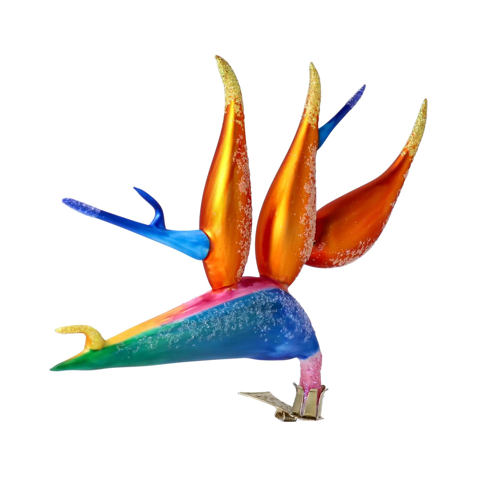 Bird of Paradise Flower -Exotic Strelitzia. Handmade Glass Christmas ornament.