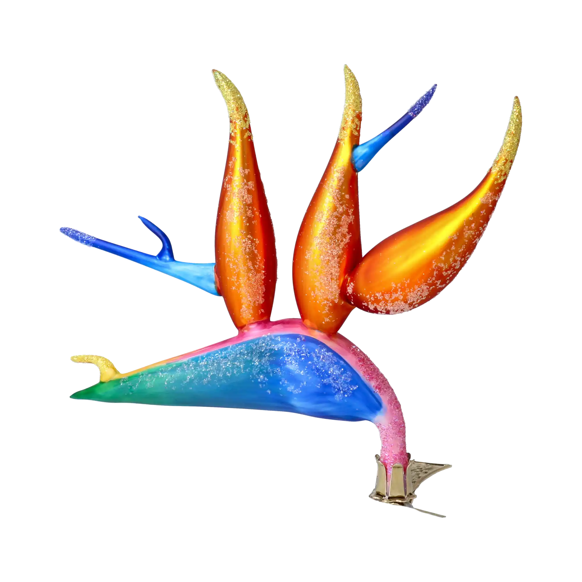 Bird of Paradise Flower -Exotic Strelitzia. Handmade Glass Christmas ornament.