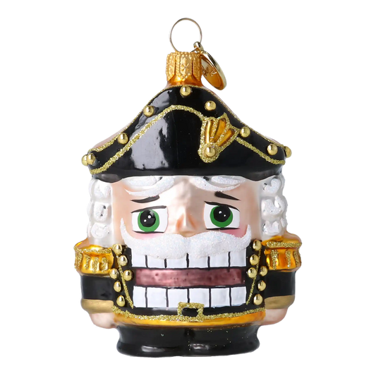 Enchanted Nutcracker. Handmade Glass Christmas ornament.